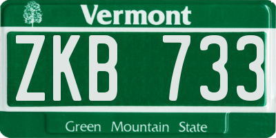 VT license plate ZKB733