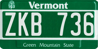 VT license plate ZKB736