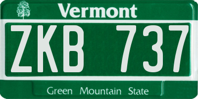 VT license plate ZKB737