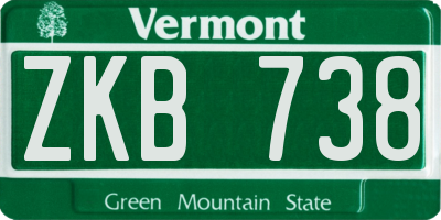 VT license plate ZKB738