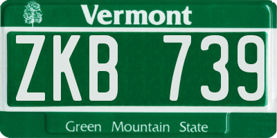 VT license plate ZKB739