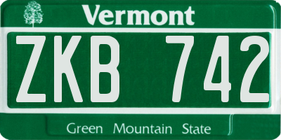 VT license plate ZKB742