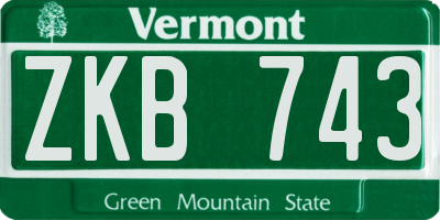 VT license plate ZKB743