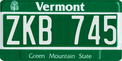 VT license plate ZKB745