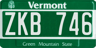 VT license plate ZKB746