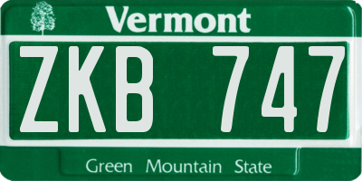 VT license plate ZKB747