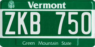 VT license plate ZKB750