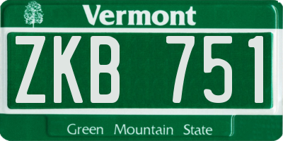 VT license plate ZKB751