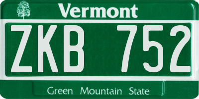 VT license plate ZKB752
