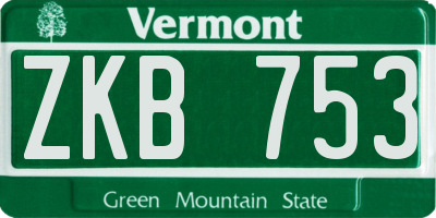 VT license plate ZKB753