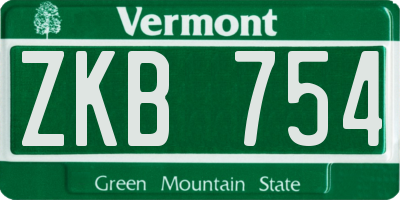 VT license plate ZKB754