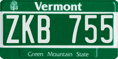 VT license plate ZKB755