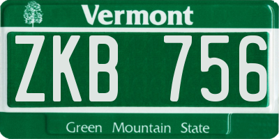 VT license plate ZKB756