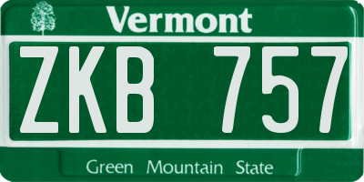 VT license plate ZKB757