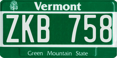 VT license plate ZKB758