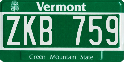 VT license plate ZKB759