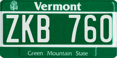 VT license plate ZKB760