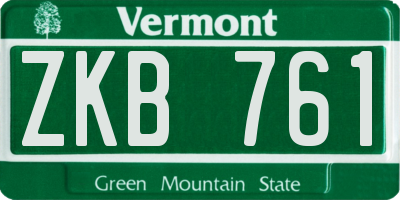 VT license plate ZKB761