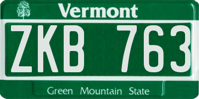 VT license plate ZKB763