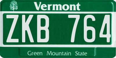 VT license plate ZKB764