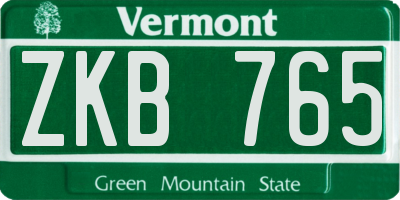 VT license plate ZKB765