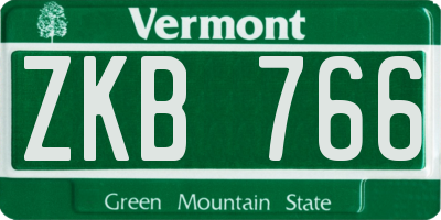VT license plate ZKB766