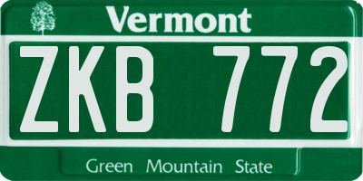 VT license plate ZKB772