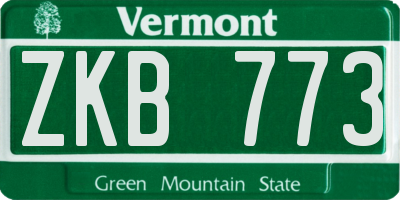 VT license plate ZKB773