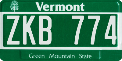 VT license plate ZKB774