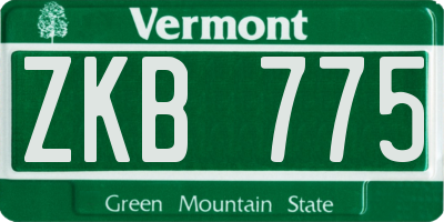 VT license plate ZKB775