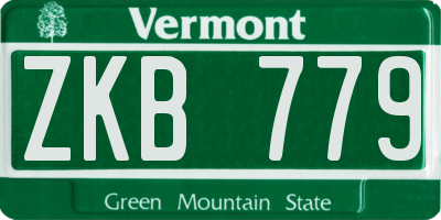 VT license plate ZKB779