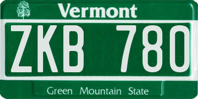 VT license plate ZKB780