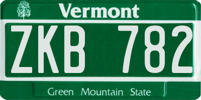 VT license plate ZKB782