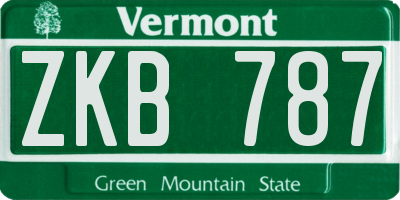 VT license plate ZKB787