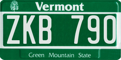 VT license plate ZKB790