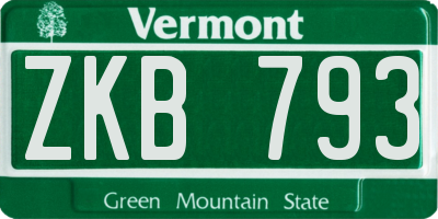 VT license plate ZKB793