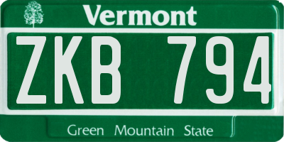 VT license plate ZKB794