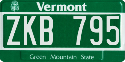 VT license plate ZKB795