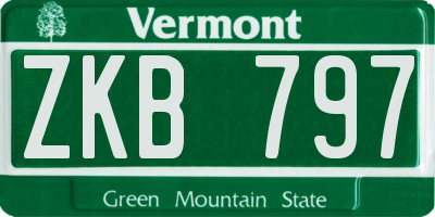 VT license plate ZKB797