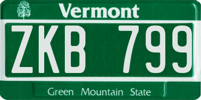 VT license plate ZKB799