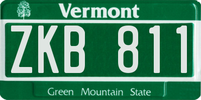 VT license plate ZKB811
