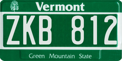 VT license plate ZKB812