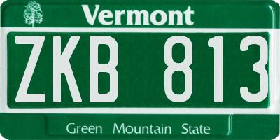 VT license plate ZKB813