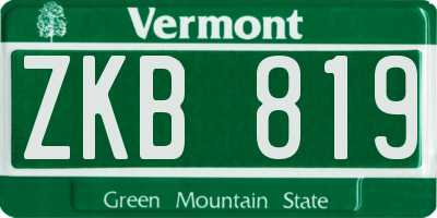 VT license plate ZKB819