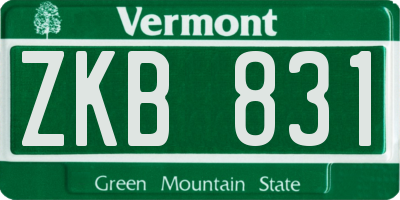 VT license plate ZKB831