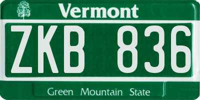 VT license plate ZKB836