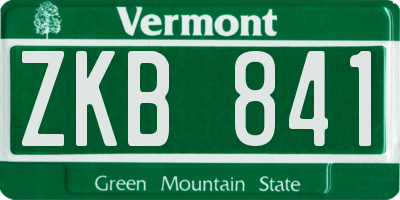 VT license plate ZKB841