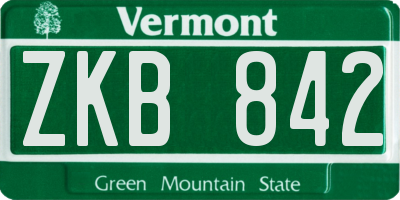 VT license plate ZKB842