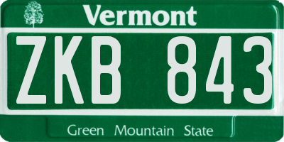 VT license plate ZKB843
