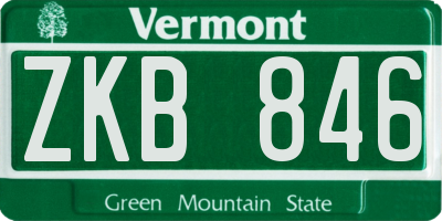 VT license plate ZKB846